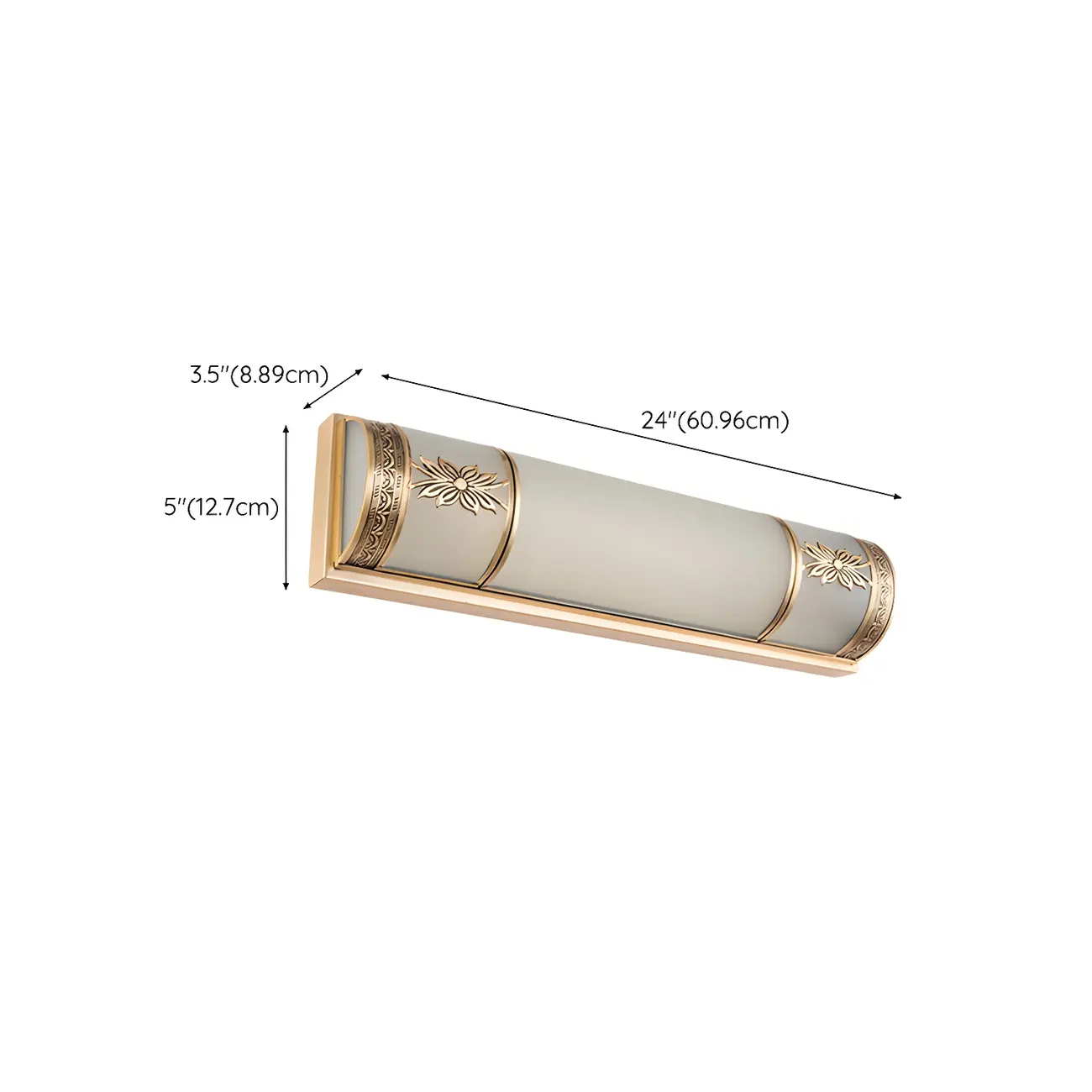 Gold Trim Vanity Bar Light with Glass Shade for Bathroom Image - 18 | homeyfad