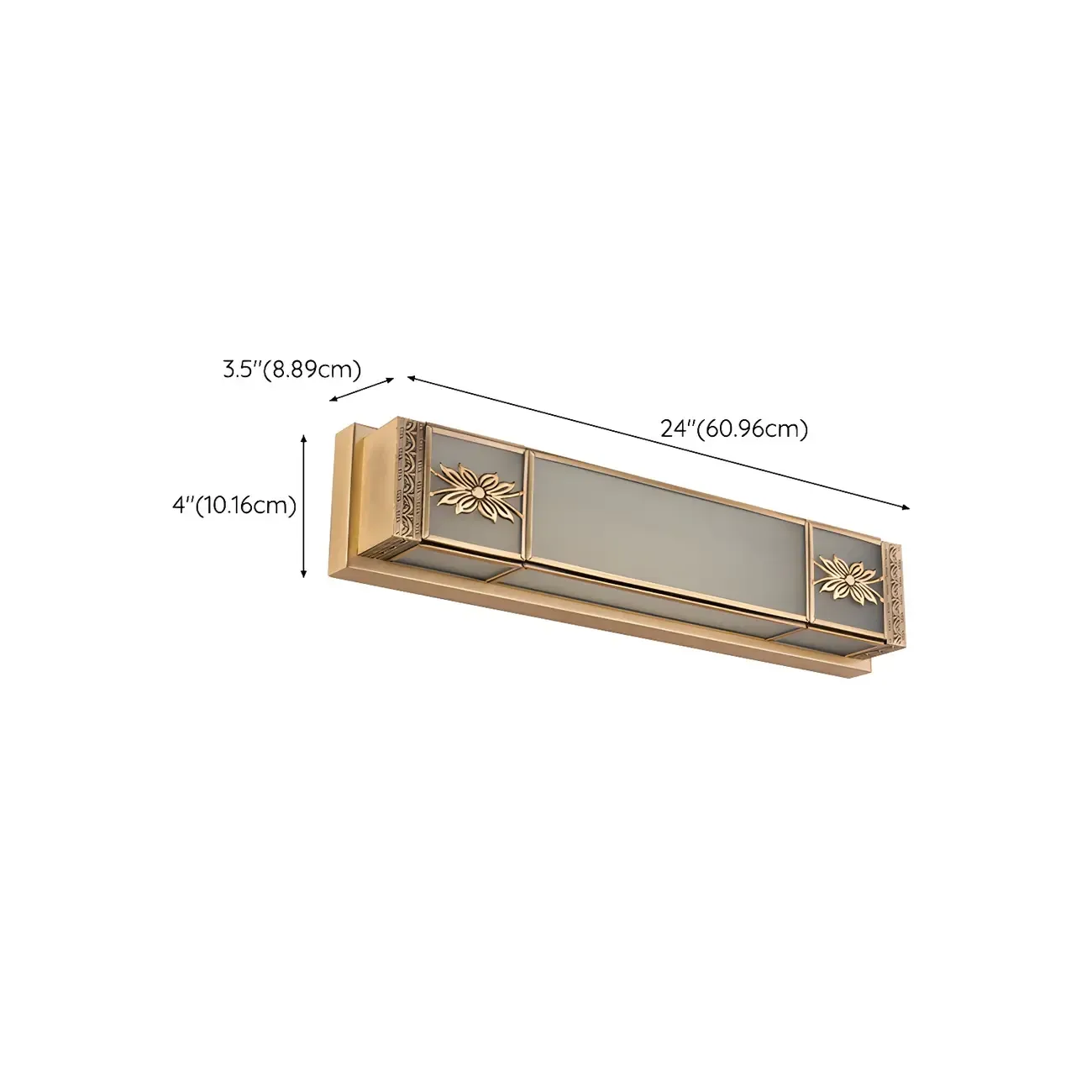 Gold Trim Vanity Bar Light with Glass Shade for Bathroom Image - 20
