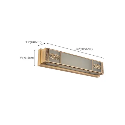 Gold Trim Vanity Bar Light with Glass Shade for Bathroom Image - 20