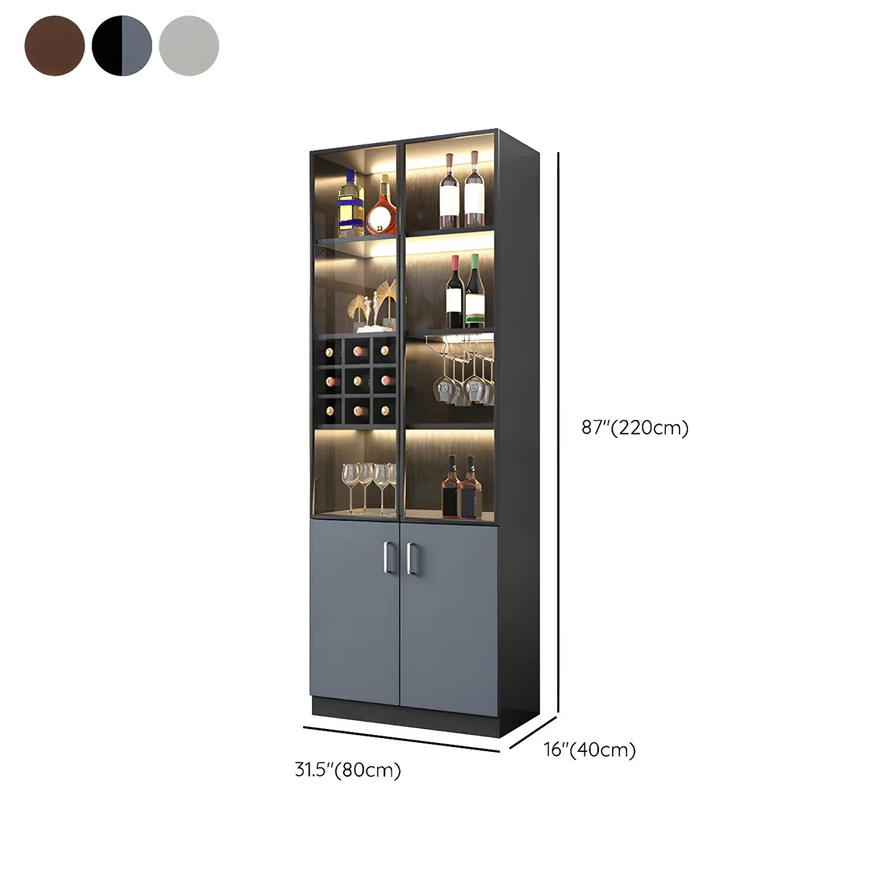 Durable Wooden Display Cabinet with Wine Storage & Drawers Image - 19 | homeyfad
