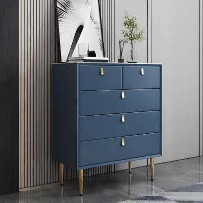 Traditional Stone Dresser in Orange with Metal legs for Home Image - 9
