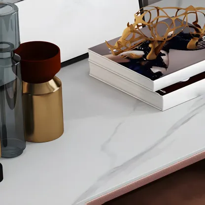 Traditional Stone Dresser in Orange with Metal legs for Home Image - 18