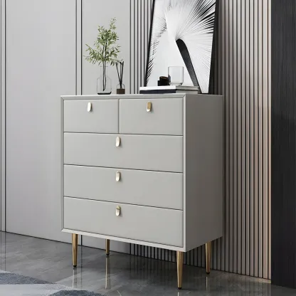 Traditional Stone Dresser in Orange with Metal legs for Home Image - 19