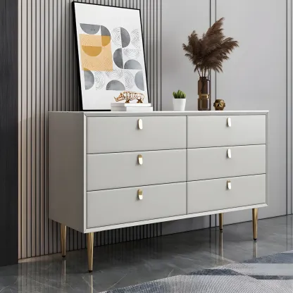 Traditional Stone Dresser in Orange with Metal legs for Home Image - 20