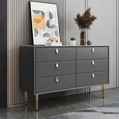 Traditional Stone Dresser in Orange with Metal legs for Home Image - 21