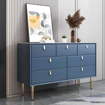 Traditional Stone Dresser in Orange with Metal legs for Home Image - 34