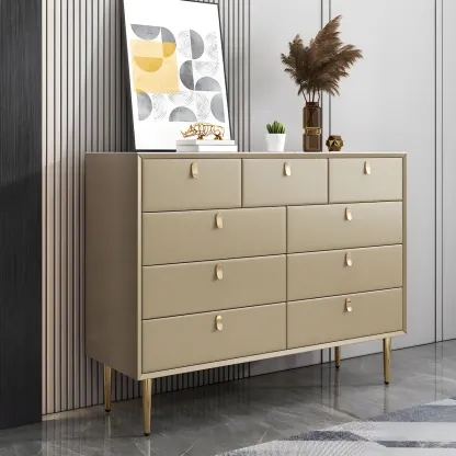 Traditional Stone Dresser in Orange with Metal legs for Home Image - 36