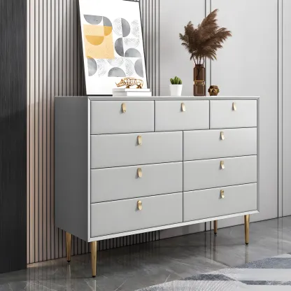 Traditional Stone Dresser in Orange with Metal legs for Home Image - 41