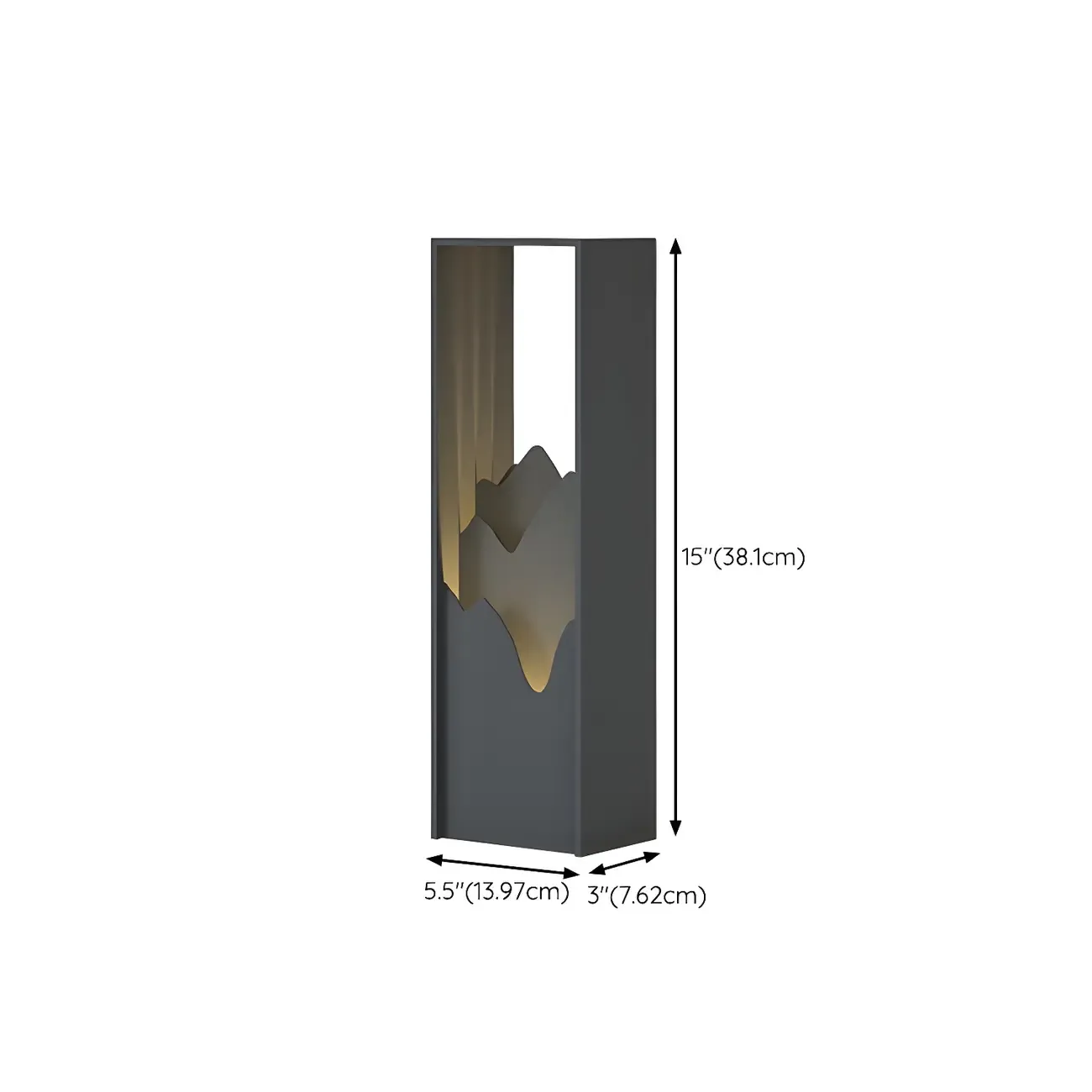 Vertical Geometric Mountain Outline Post Cap Light #size