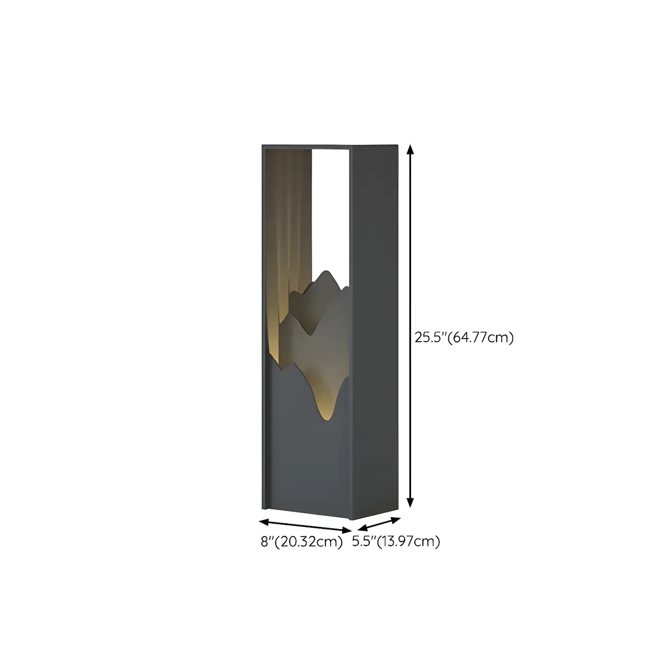 Vertical Geometric Mountain Outline Post Cap Light Image - 16