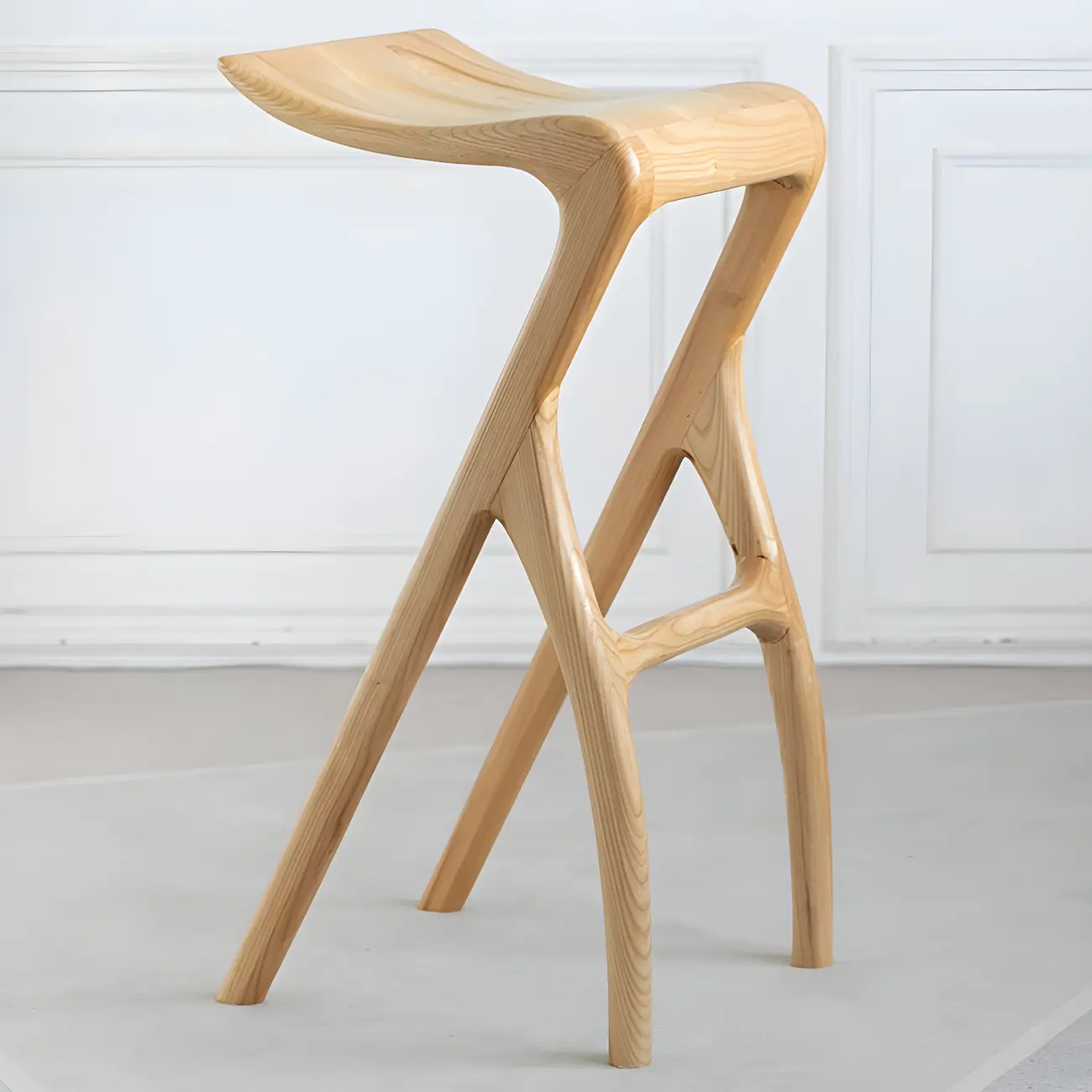 Counter Height Backless Wood Minimalist Bar Stools Image - 11 | homeyfad