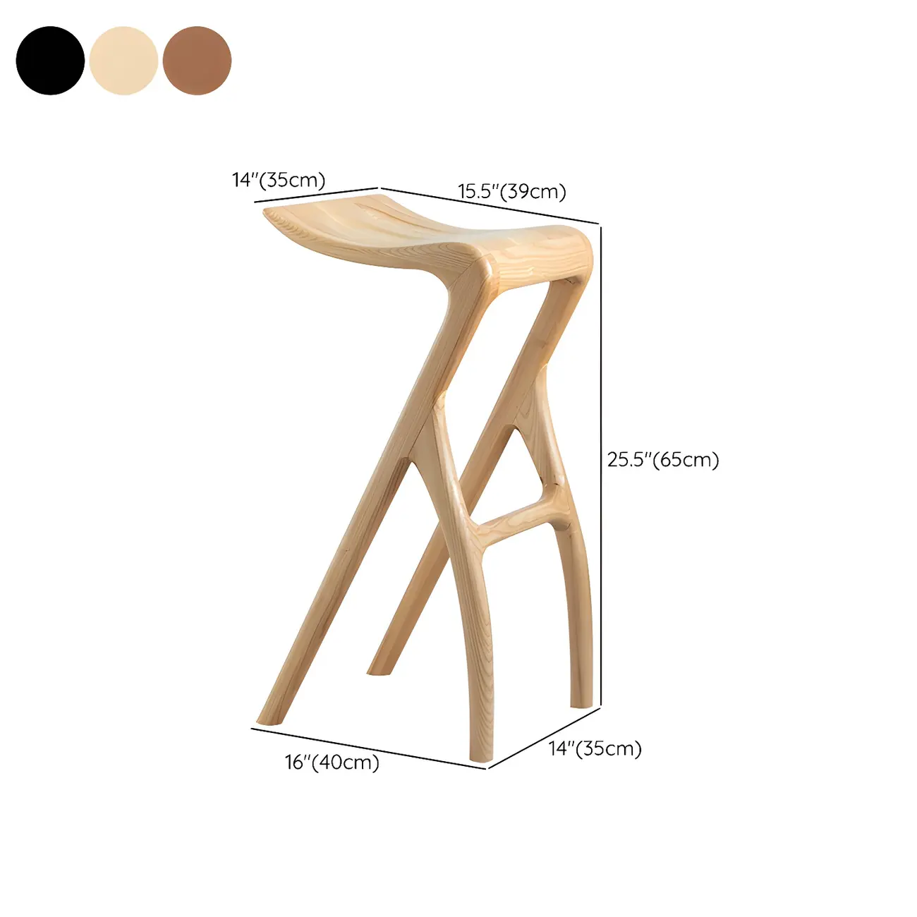 Counter Height Backless Wood Minimalist Bar Stools #size | homeyfad