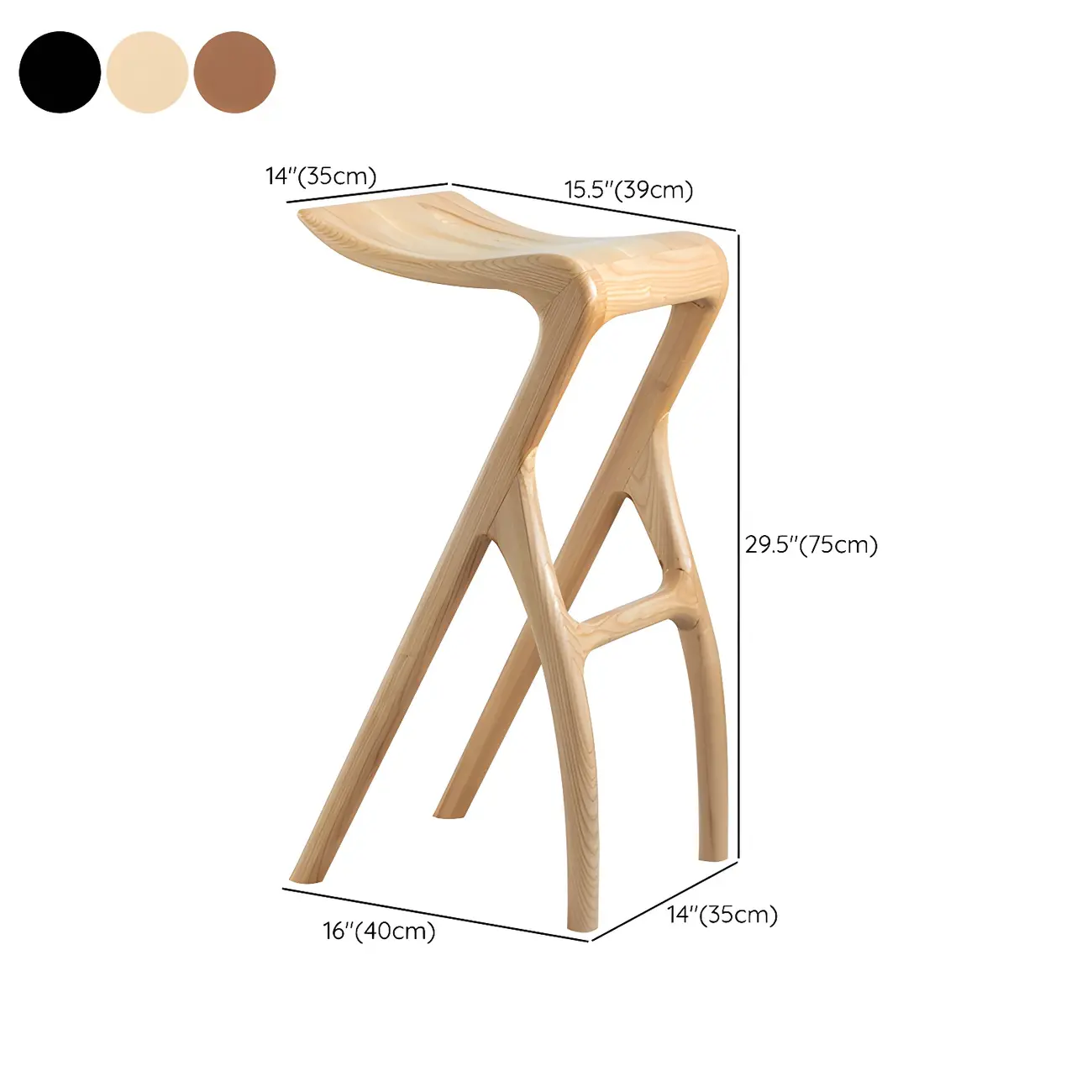 Counter Height Backless Wood Minimalist Bar Stools Image - 20 | homeyfad