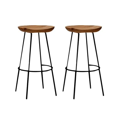 Modern Solid Wood Counter Height Bar Stools Image - 12