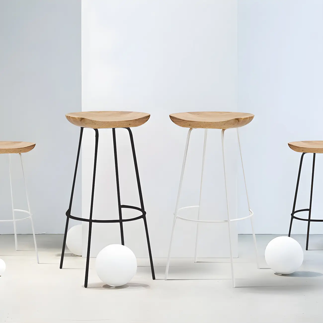 Modern Solid Wood Counter Height Bar Stools Image - 2 | homeyfad