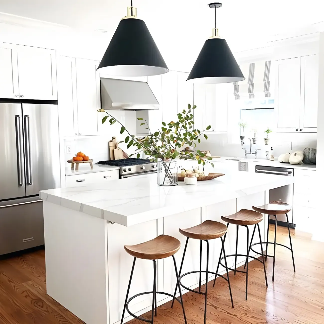 Modern Solid Wood Counter Height Bar Stools Image - 3