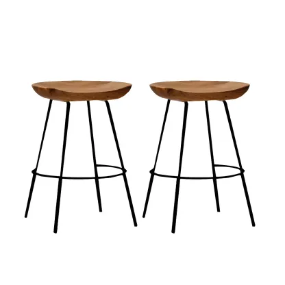 Modern Solid Wood Counter Height Bar Stools Image - 17