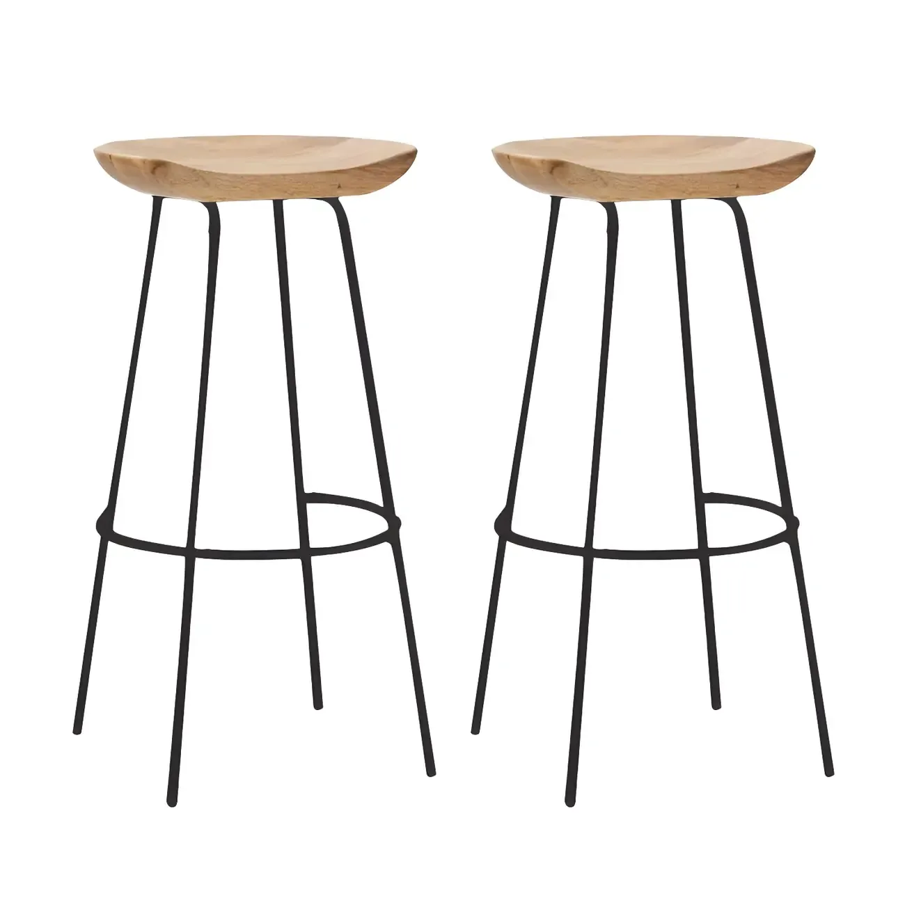 Modern Solid Wood Counter Height Bar Stools Image - 29