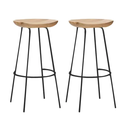 Modern Solid Wood Counter Height Bar Stools Image - 29