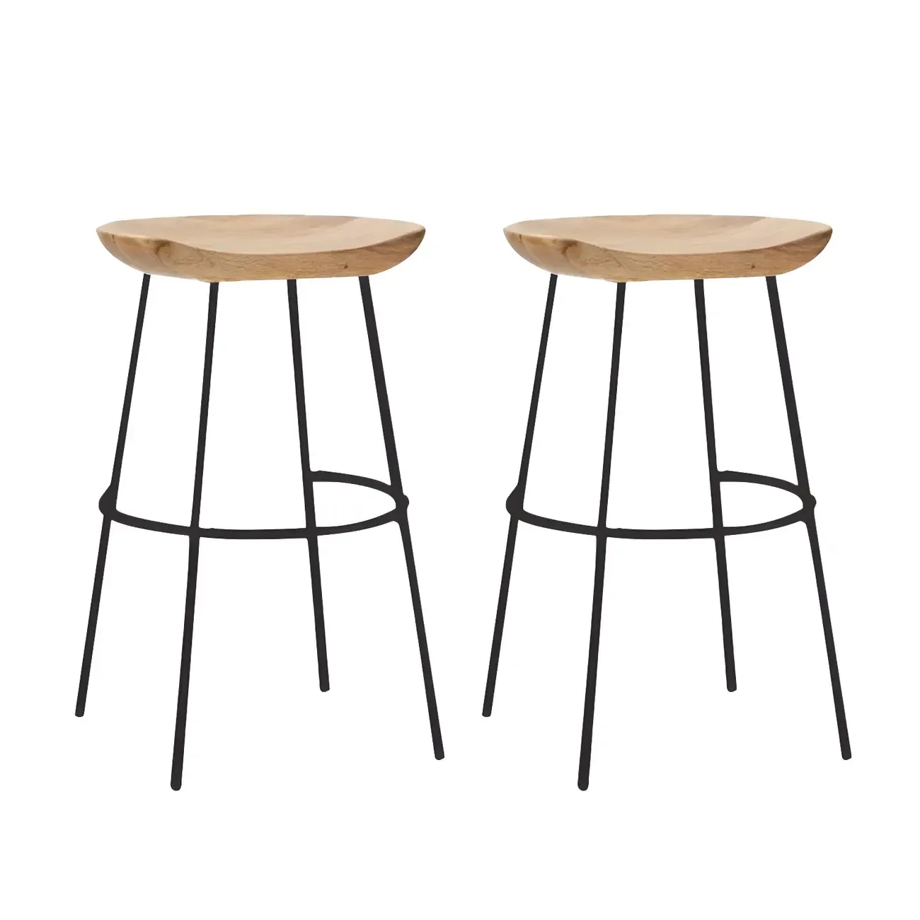 Modern Solid Wood Counter Height Bar Stools Image - 31