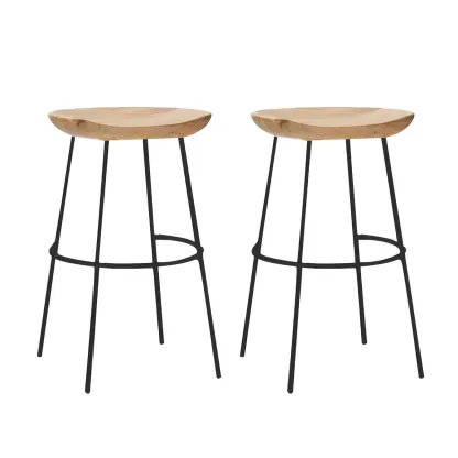 Modern Solid Wood Counter Height Bar Stools Image - 31