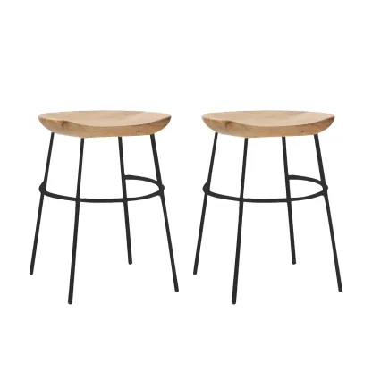 Modern Solid Wood Counter Height Bar Stools Image - 33