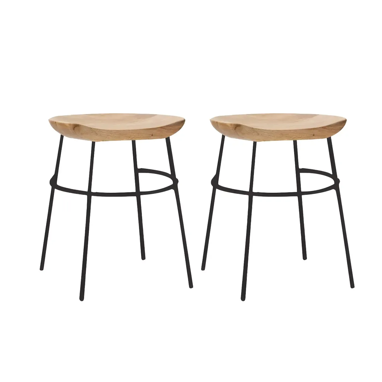 Modern Solid Wood Counter Height Bar Stools Image - 35
