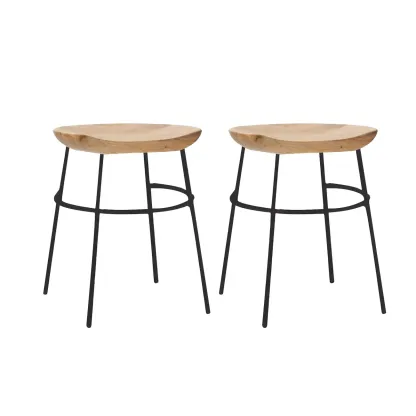 Modern Solid Wood Counter Height Bar Stools Image - 35