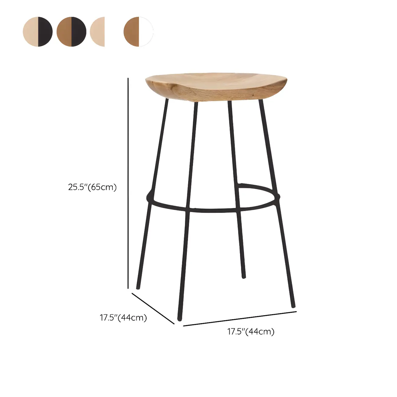Modern Solid Wood Counter Height Bar Stools Image - 10 | homeyfad