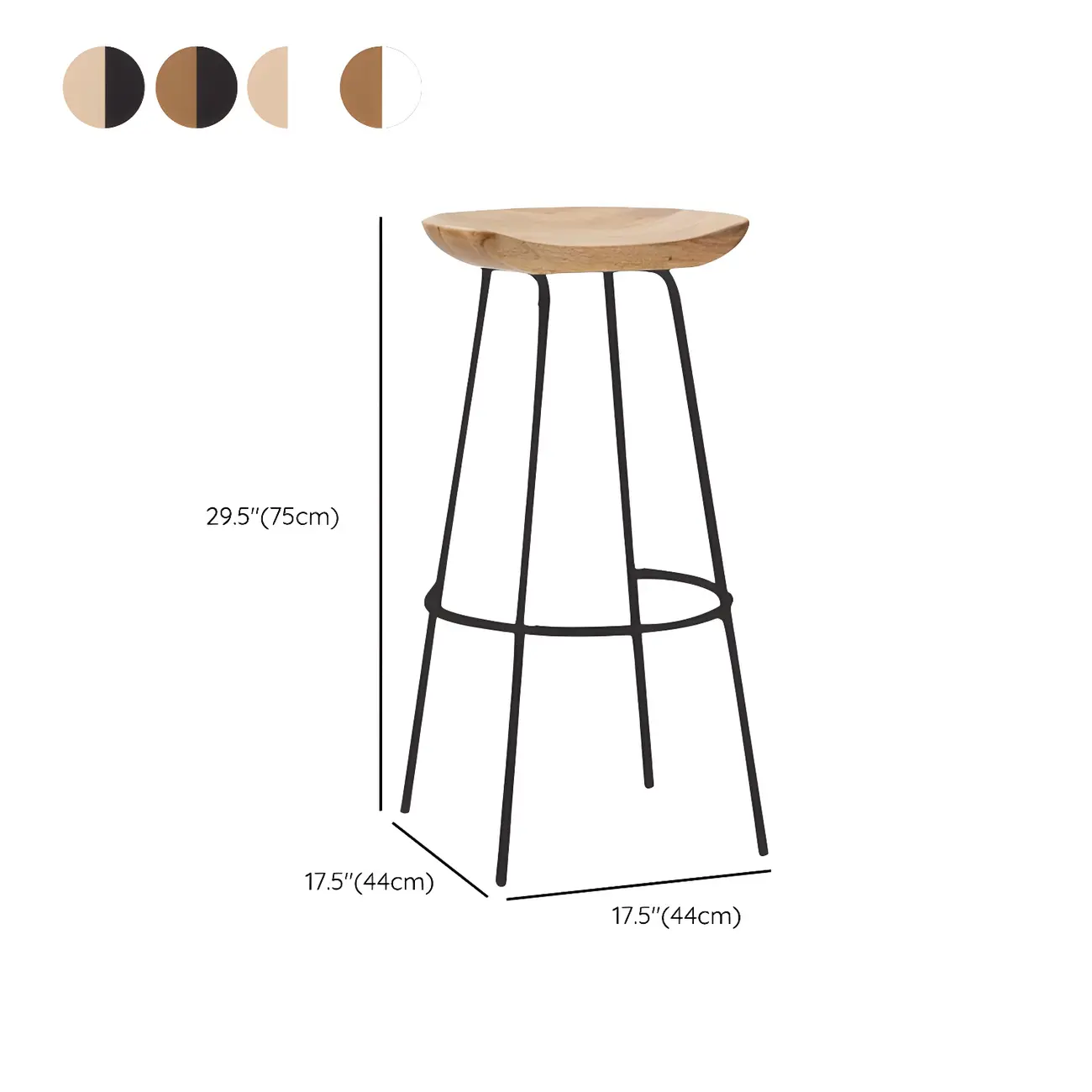 Modern Solid Wood Counter Height Bar Stools Image - 11 | homeyfad