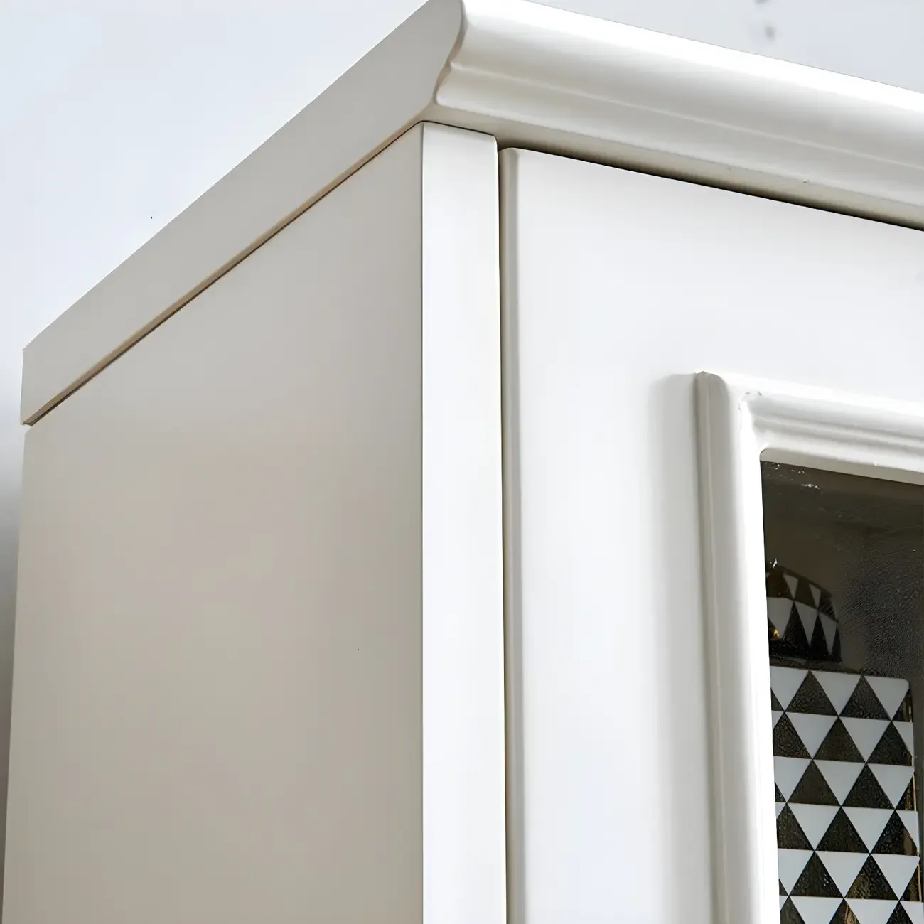 Modern White Engineered Wood Glass Door Bookcase