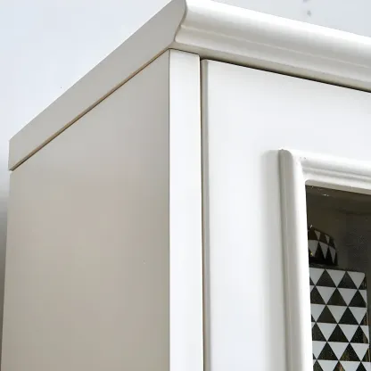 Modern White Engineered Wood Glass Door Bookcase