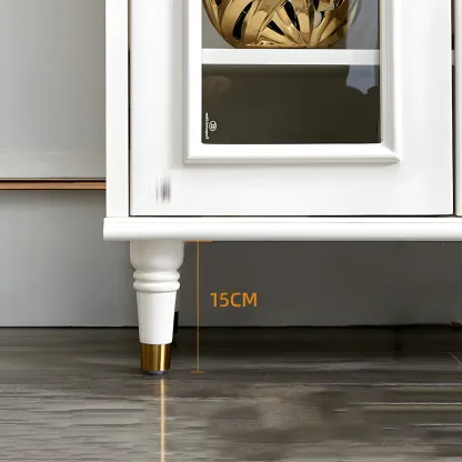 Modern White Engineered Wood Glass Door Bookcase