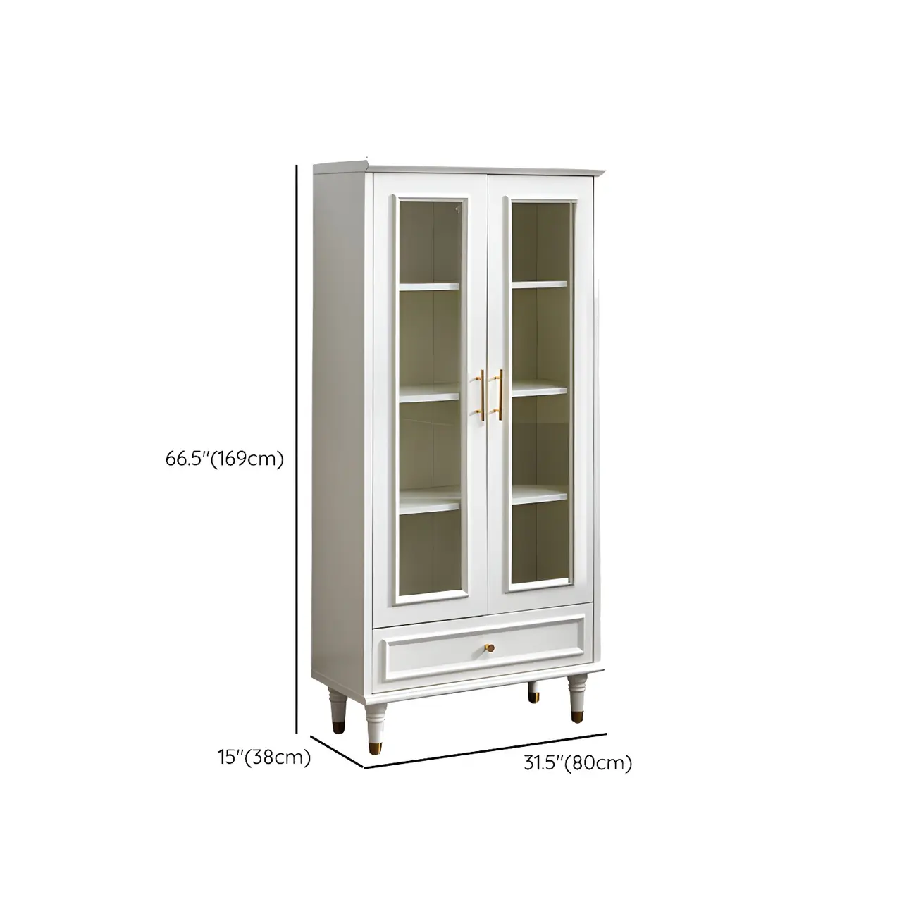 Modern White Engineered Wood Glass Door Bookcase | homeyfad