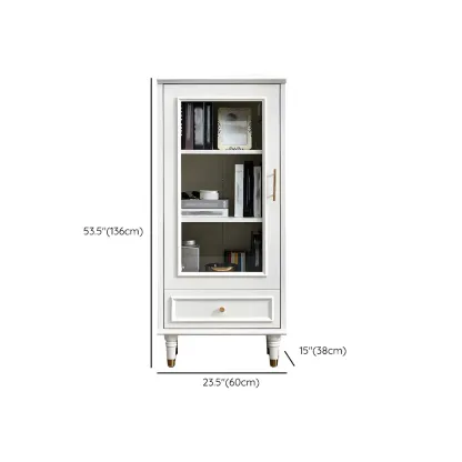 Modern White Engineered Wood Glass Door Bookcase