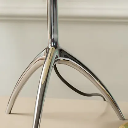 Nordic Modern Tripod Silver and Glass Table Lamp in Metal Base Image - 12