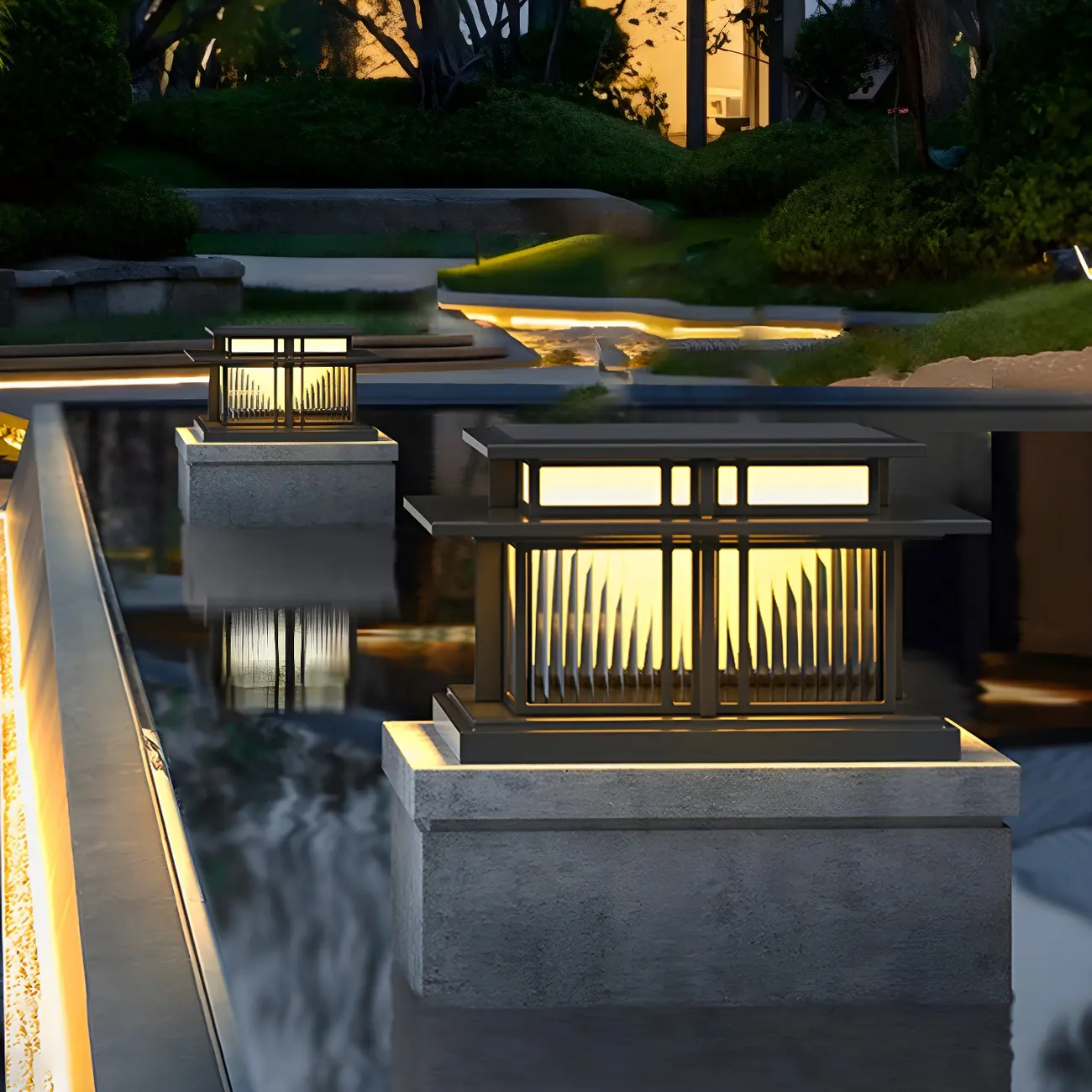 Solar Black Metal Tiered Structure Post Cap Light Image - 4 | homeyfad