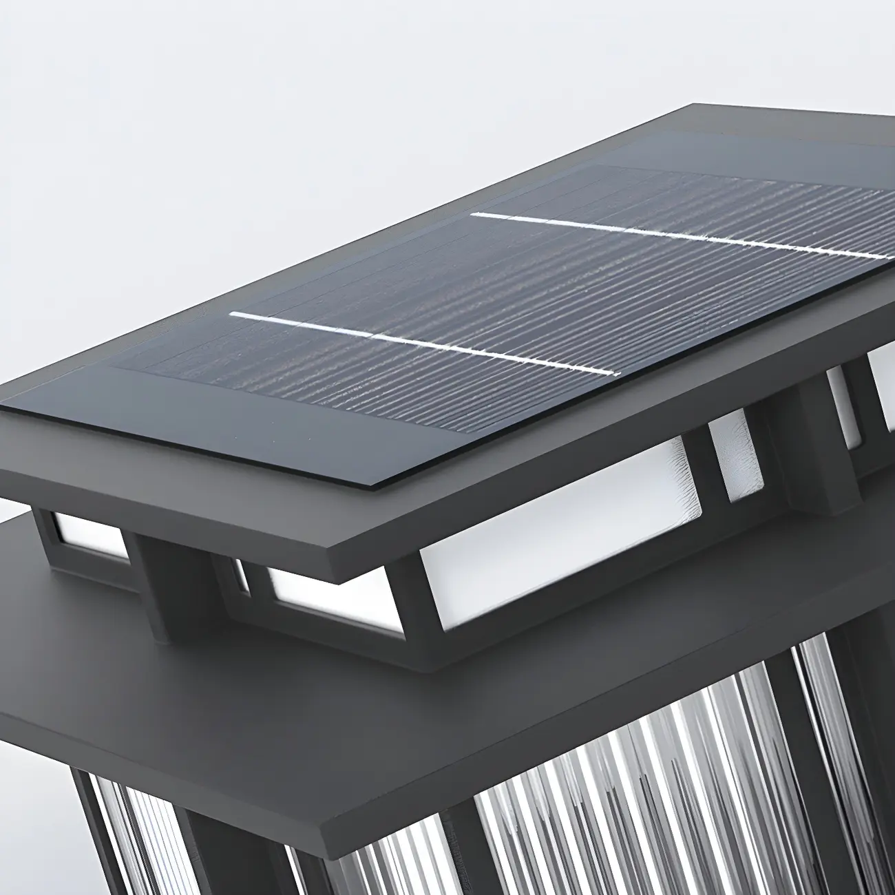 Solar Black Metal Tiered Structure Post Cap Light Image - 14 | homeyfad