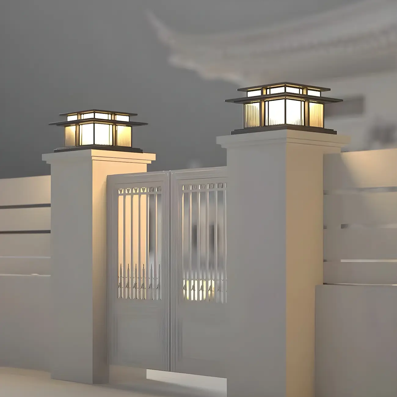 Solar Black Metal Tiered Structure Post Cap Light Image - 2 | homeyfad