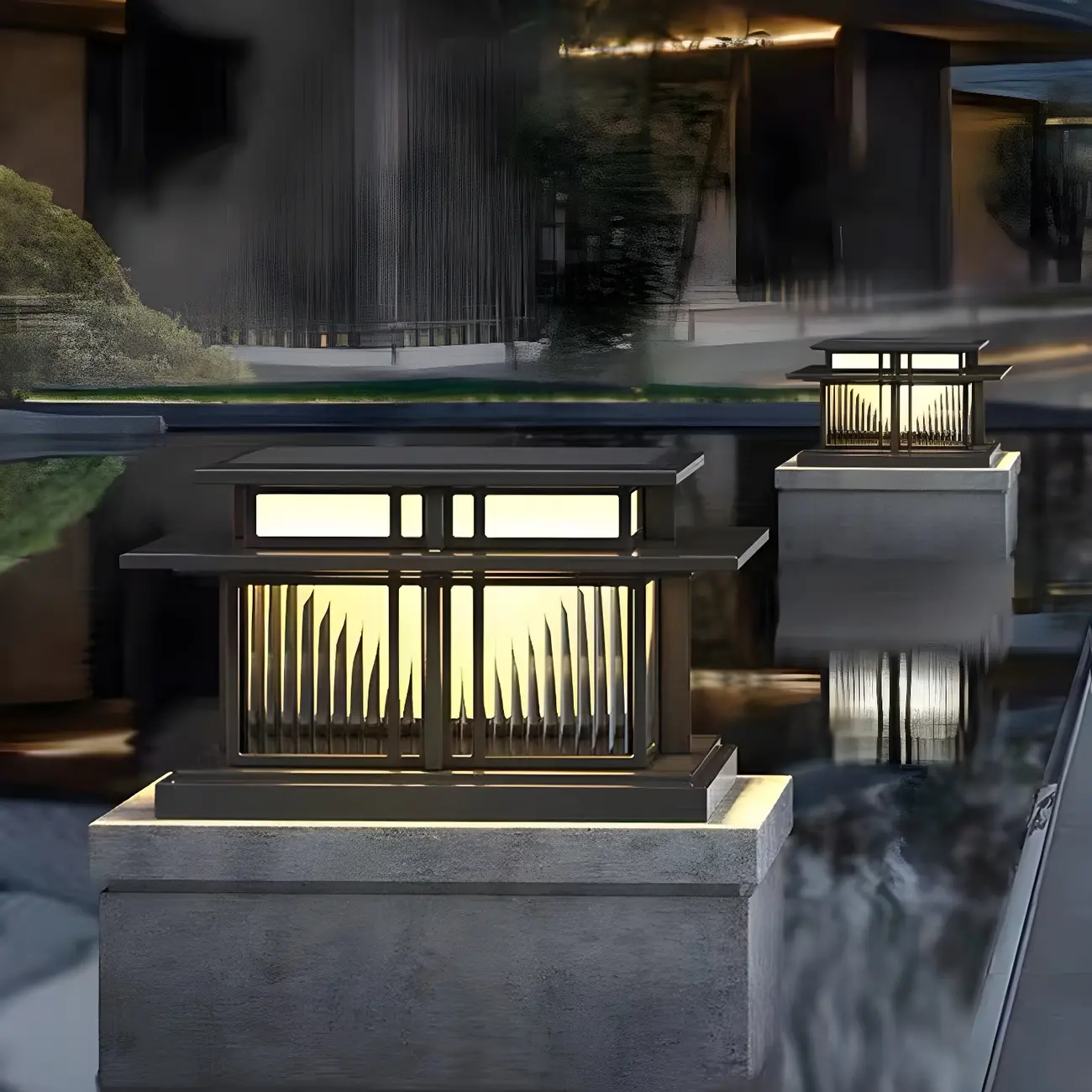 Solar Black Metal Tiered Structure Post Cap Light Image - 6 | homeyfad