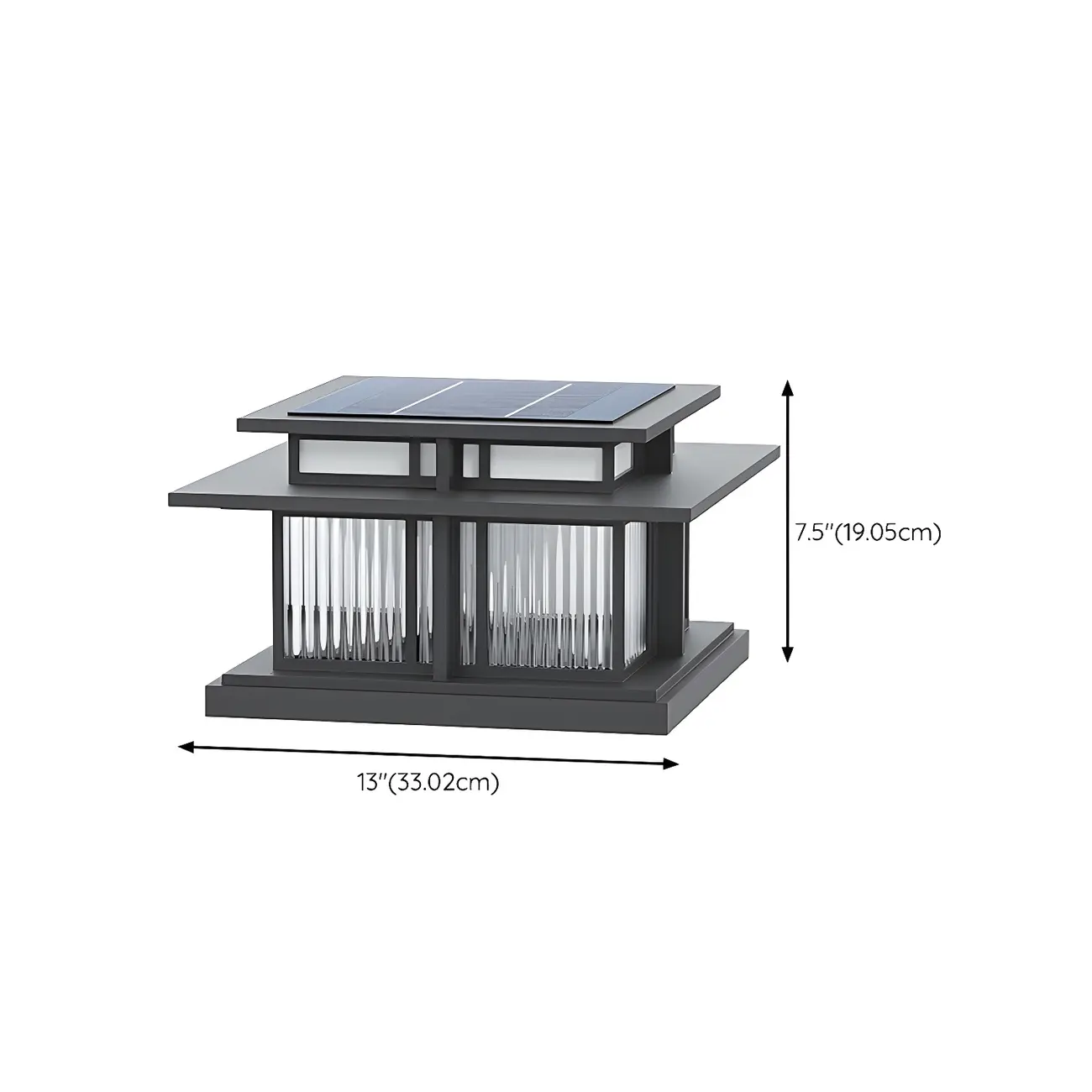 Solar Black Metal Tiered Structure Post Cap Light Image - 16 | homeyfad