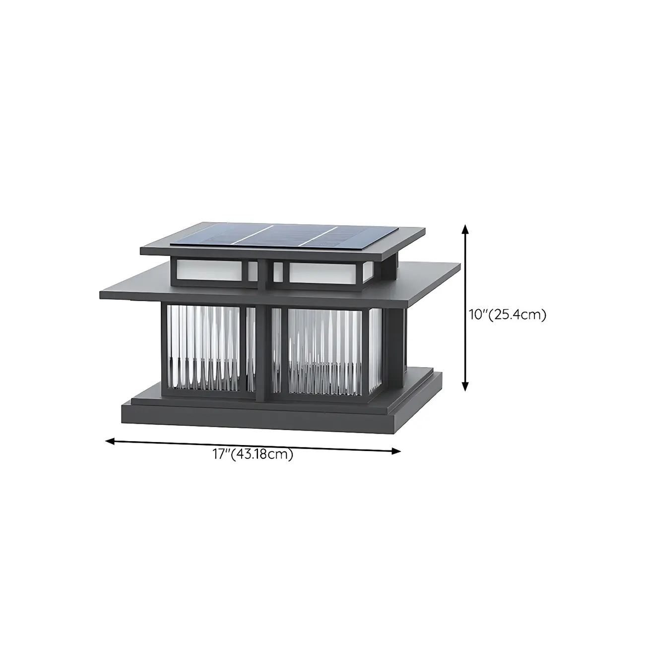 Solar Black Metal Tiered Structure Post Cap Light Image - 17 | homeyfad