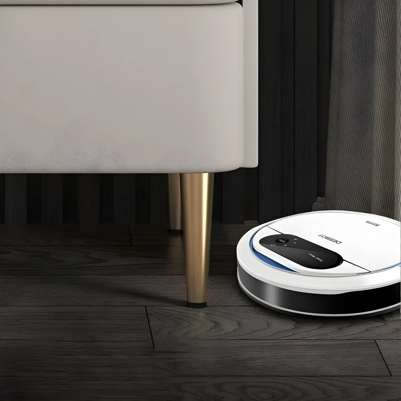 Glam Leather Sintered Stone Top Nightstand with Drawers Image - 7