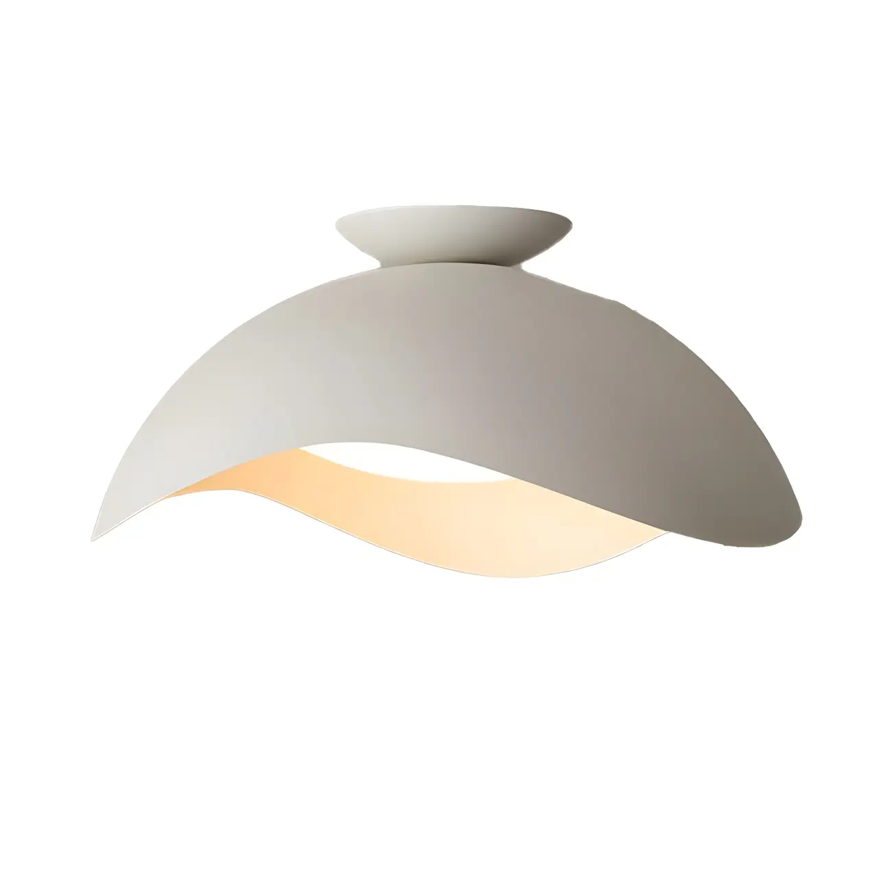 Modern White Wave Curved Dome LED Flush Mount Ceiling Light Image - 6 | homeyfad