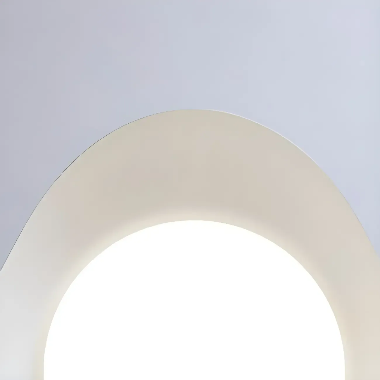 Modern White Wave Curved Dome LED Flush Mount Ceiling Light Image - 12
