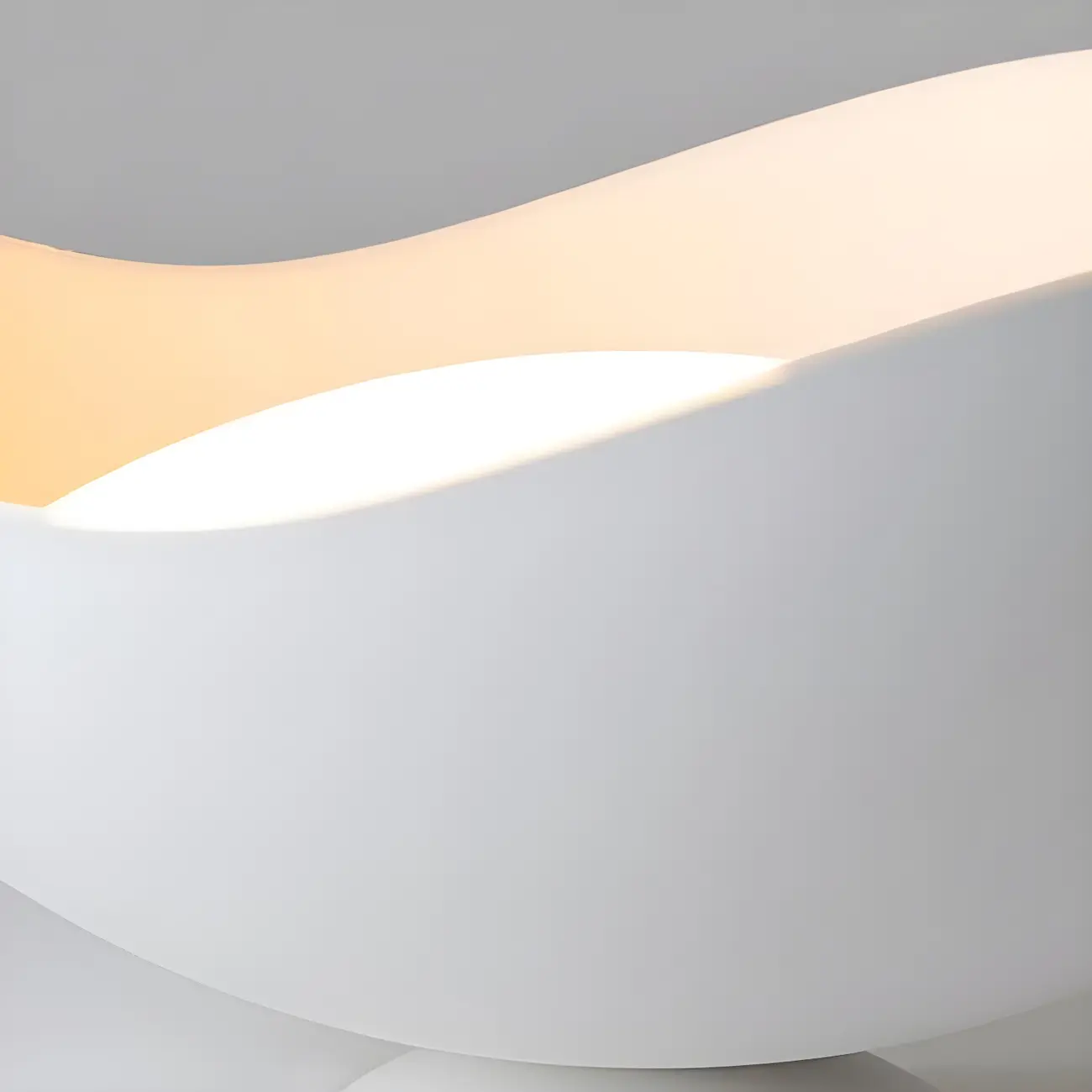 Modern White Wave Curved Dome LED Flush Mount Ceiling Light Image - 14 | homeyfad