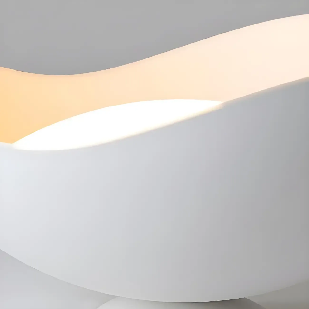 Modern White Wave Curved Dome LED Flush Mount Ceiling Light Image - 14