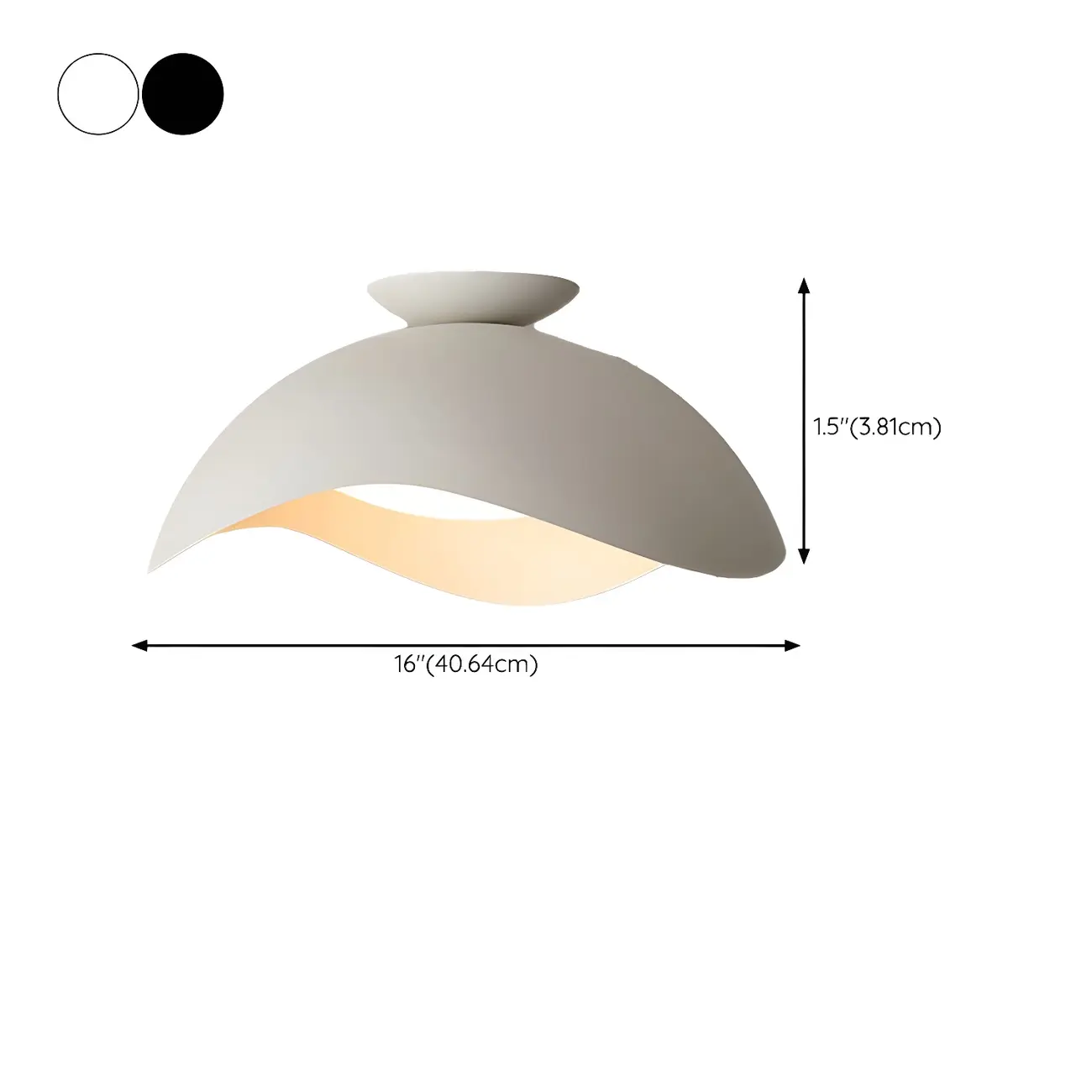 Modern White Wave Curved Dome LED Flush Mount Ceiling Light #size | homeyfad