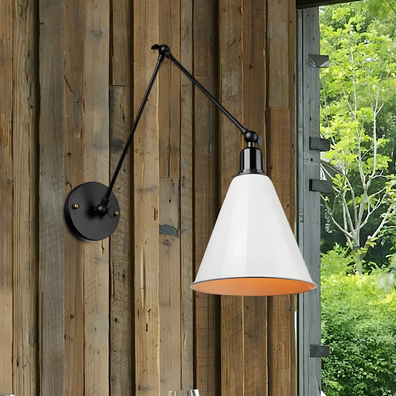 1-Light Cone Metal Swing Arm Wall Light Image - 1 | homeyfad