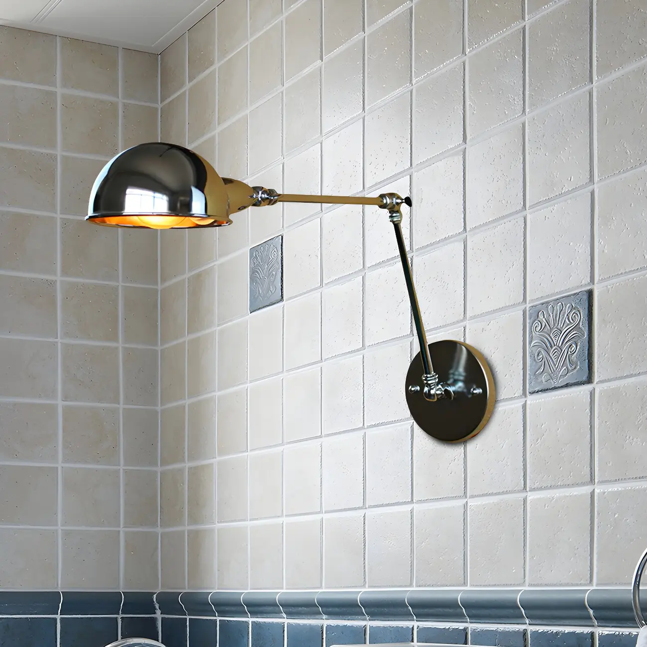 Retro Dome Metal Swing Arm Wall Light Image - 3 | homeyfad